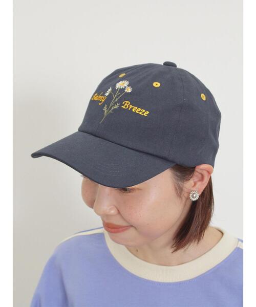 Samansa Mos2（サマンサ モスモス）の「【消臭効果】お花刺繍キャップ（ハット・レディース・ベージュ/ネイビー・F）」の3枚目の写真