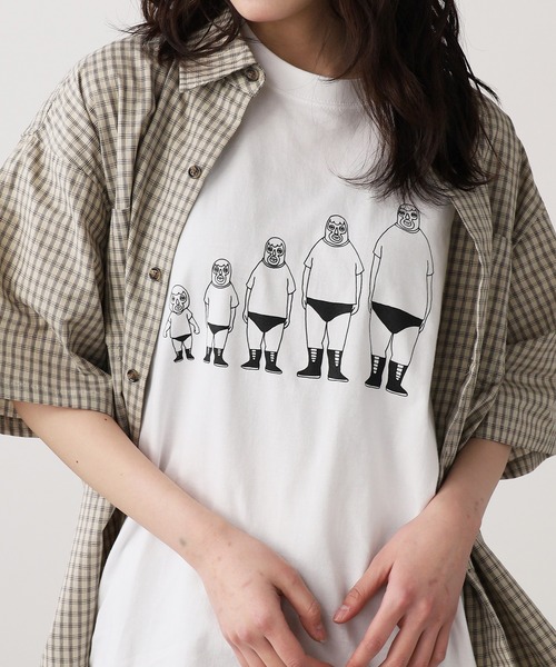 ROOPTOKYO(ループトウキョウ)の「背比べファミリーT(adult) 半袖Tシャツ 秋物 秋服 2026年秋冬(Tシャツ/カットソー・レディース・ブラック/ホワイト・XL/L/M)」の1枚目の写真