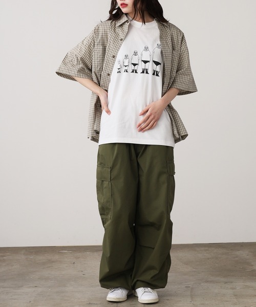 ROOPTOKYO(ループトウキョウ)の「背比べファミリーT(adult) 半袖Tシャツ 秋物 秋服 2026年秋冬(Tシャツ/カットソー・レディース・ブラック/ホワイト・XL/L/M)」の13枚目の写真