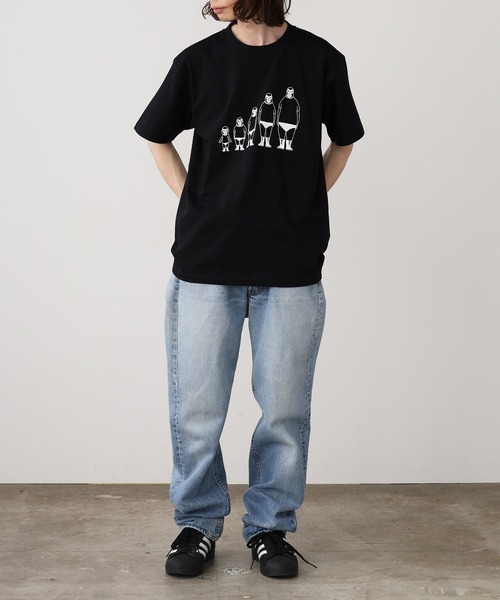 ROOPTOKYO(ループトウキョウ)の「背比べファミリーT(adult) 半袖Tシャツ 秋物 秋服 2026年秋冬(Tシャツ/カットソー・レディース・ブラック/ホワイト・XL/L/M)」の11枚目の写真
