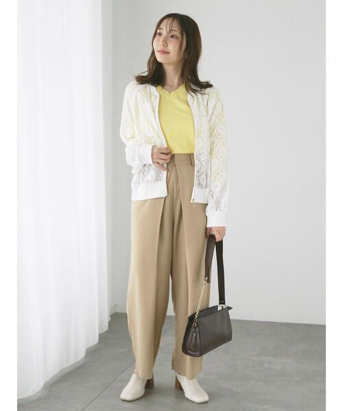 Te chichi TERRASSE（テチチテラス）の「フロントタックパンツ《2025spring catalog item》（その他パンツ・レディース・チャコールグレー/オフホワイト/ベージュ・F）」の12枚目の写真