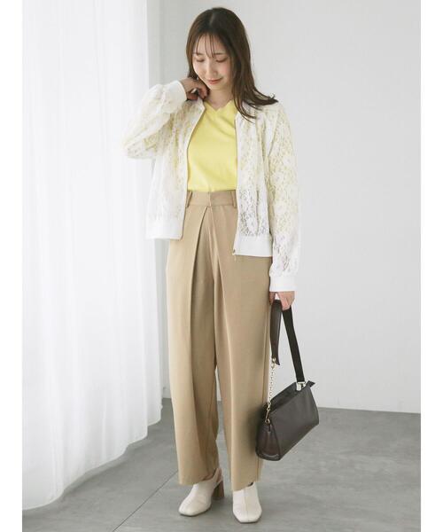 Te chichi TERRASSE（テチチテラス）の「フロントタックパンツ《2025spring catalog item》（その他パンツ・レディース・チャコールグレー/オフホワイト/ベージュ・F）」の13枚目の写真