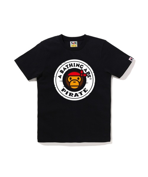 A BATHING APE(アベイシングエイプ)の「MILO PIRATE TEE(Tシャツ/カットソー・レディース・ピンク/ブラック・X-SMALL/MEDIUM/SMALL)」の1枚目の写真
