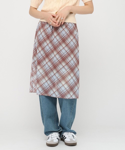 3.3 Field Trip （3.3フィールドトリップ）の「3.3 Field Trip／シアーチェックスカート（スカート・レディース・ベージュ/ネイビー・FREE）」の11枚目の写真