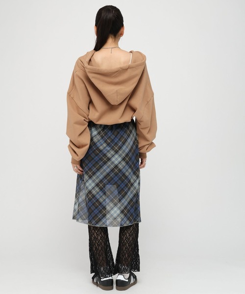 3.3 Field Trip （3.3フィールドトリップ）の「3.3 Field Trip／シアーチェックスカート（スカート・レディース・ベージュ/ネイビー・FREE）」の5枚目の写真