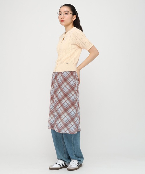 3.3 Field Trip （3.3フィールドトリップ）の「3.3 Field Trip／シアーチェックスカート（スカート・レディース・ベージュ/ネイビー・FREE）」の9枚目の写真