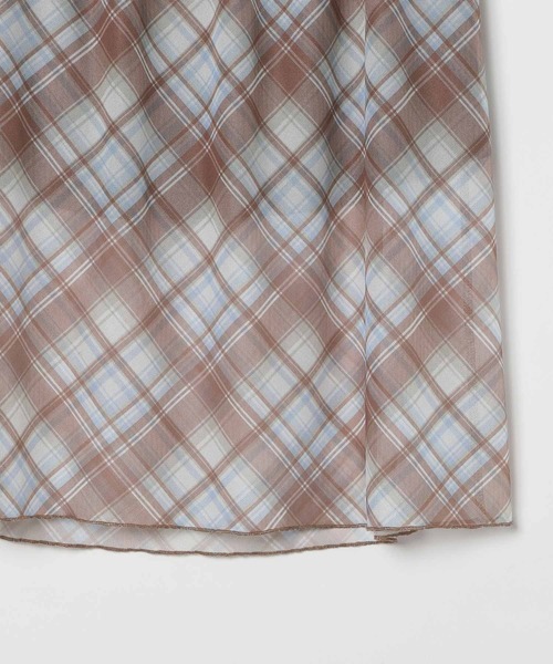 3.3 Field Trip （3.3フィールドトリップ）の「3.3 Field Trip／シアーチェックスカート（スカート・レディース・ベージュ/ネイビー・FREE）」の19枚目の写真