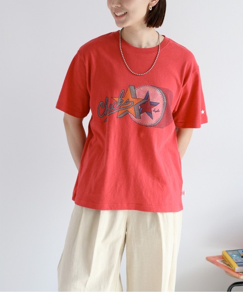 CONVERSE（コンバース）の「【CONVERSE】天竺アーカイブショートスリーブTee（Tシャツ/カットソー・レディース・オフホワイト/レッド・M）」の16枚目の写真