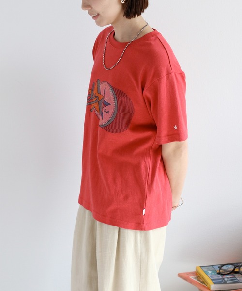 CONVERSE（コンバース）の「【CONVERSE】天竺アーカイブショートスリーブTee（Tシャツ/カットソー・レディース・オフホワイト/レッド・M）」の17枚目の写真