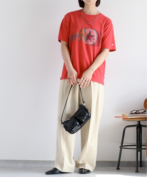 CONVERSE（コンバース）の「【CONVERSE】天竺アーカイブショートスリーブTee（Tシャツ/カットソー・レディース・オフホワイト/レッド・M）」の14枚目の写真
