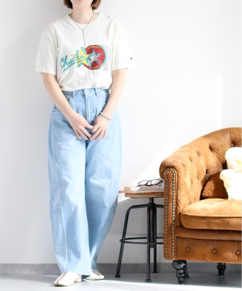 CONVERSE（コンバース）の「【CONVERSE】天竺アーカイブショートスリーブTee（Tシャツ/カットソー・レディース・オフホワイト/レッド・M）」の3枚目の写真