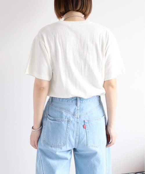 CONVERSE（コンバース）の「【CONVERSE】天竺アーカイブショートスリーブTee（Tシャツ/カットソー・レディース・オフホワイト/レッド・M）」の6枚目の写真