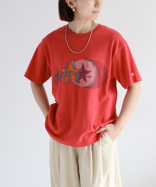 CONVERSE（コンバース）の「【CONVERSE】天竺アーカイブショートスリーブTee（Tシャツ/カットソー・レディース・オフホワイト/レッド・M）」の15枚目の写真