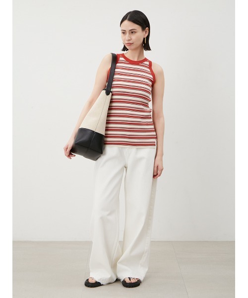 Mila Owen（ミラオーウェン）の「【ウォッシャブル】撥水加工カットオフワイドデニムパンツ（デニムパンツ・レディース・ブルー/ライトブルー/ホワイト・0/1/00）」の16枚目の写真