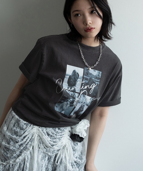 apres jour mignon(アプレジュールミニョン)の「アソートプリントT【ZOZOTOWN限定アイテム】(Tシャツ/カットソー・レディース・ホワイト系その他/ホワイト系その他3/ブラック/オフホワイト/ホワイト系その他4/ホワイト系その他2/ブラック系その他・フリー/X-LARGE)」の7枚目の写真