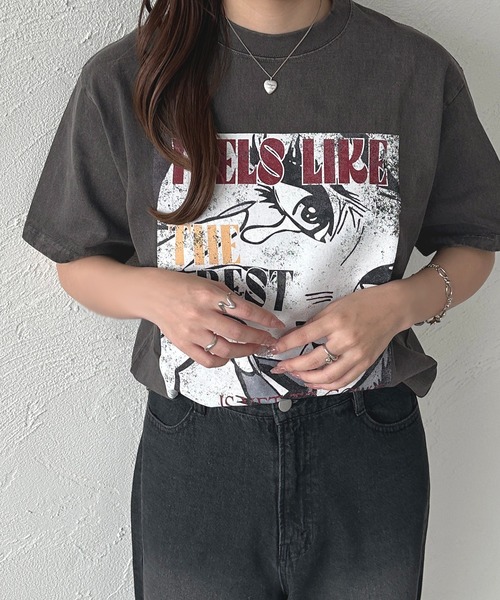 apres jour mignon(アプレジュールミニョン)の「アソートプリントT【ZOZOTOWN限定アイテム】(Tシャツ/カットソー・レディース・ホワイト系その他/ホワイト系その他3/ブラック/オフホワイト/ホワイト系その他4/ホワイト系その他2/ブラック系その他・フリー/X-LARGE)」の17枚目の写真