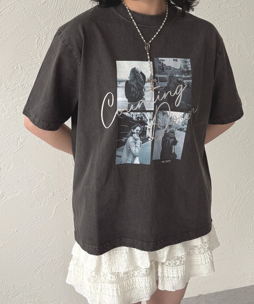 apres jour mignon(アプレジュールミニョン)の「アソートプリントT【ZOZOTOWN限定アイテム】(Tシャツ/カットソー・レディース・ホワイト系その他/ホワイト系その他3/ブラック/オフホワイト/ホワイト系その他4/ホワイト系その他2/ブラック系その他・フリー/X-LARGE)」の9枚目の写真