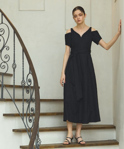 セール】Heart neck bead trim one-piece ハートネックビーズ