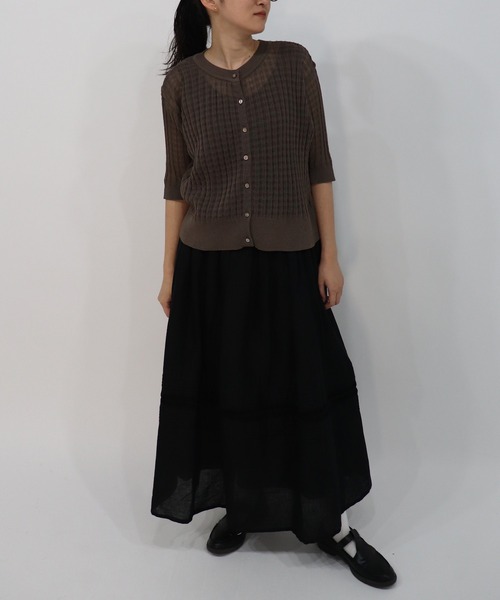 haupia（ハウピア）の「colorfulな空気のニット【カーディガン】（カーディガン/ボレロ・レディース・オフホワイト/ネイビー/ラベンダー/サックスブルー/カーキブラウン・MEDIUM）」の12枚目の写真