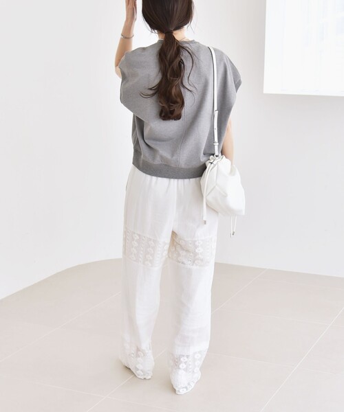 quaranciel(カランシエル)の「quaranciel:〈洗濯機可能〉ライト ポンチ コンパクト フレンチスリーブ TEE(Tシャツ/カットソー・レディース・ライトグレー/オフホワイト/カーキ・ONE SIZE)」の20枚目の写真