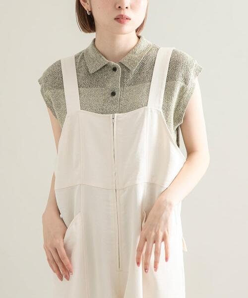 KBF(ケイビーエフ)の「スリーブレスニットシャツ(ニット/セーター・レディース・グレー系その他/ベージュ系その他/ダークブラウン・ONE)」の3枚目の写真