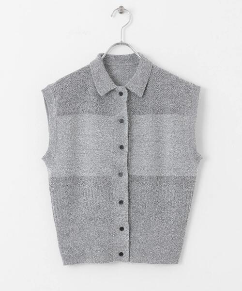 KBF(ケイビーエフ)の「スリーブレスニットシャツ(ニット/セーター・レディース・グレー系その他/ベージュ系その他/ダークブラウン・ONE)」の10枚目の写真