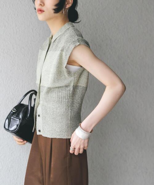 KBF(ケイビーエフ)の「スリーブレスニットシャツ(ニット/セーター・レディース・グレー系その他/ベージュ系その他/ダークブラウン・ONE)」の19枚目の写真