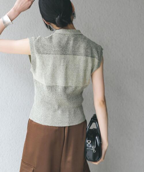 KBF(ケイビーエフ)の「スリーブレスニットシャツ(ニット/セーター・レディース・グレー系その他/ベージュ系その他/ダークブラウン・ONE)」の20枚目の写真