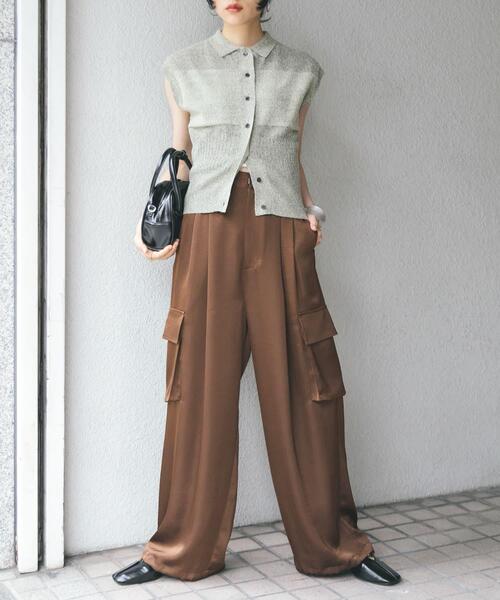 KBF(ケイビーエフ)の「スリーブレスニットシャツ(ニット/セーター・レディース・グレー系その他/ベージュ系その他/ダークブラウン・ONE)」の21枚目の写真