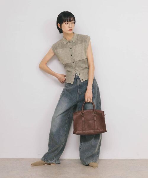 KBF(ケイビーエフ)の「スリーブレスニットシャツ(ニット/セーター・レディース・グレー系その他/ベージュ系その他/ダークブラウン・ONE)」の22枚目の写真