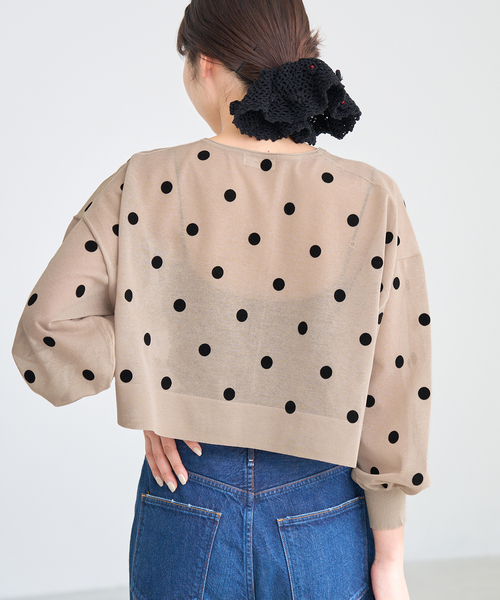 iena イエナ FILMYドットカーディガン ベージュ 未使用 追加》FILMY ドット カーディガン（カーディガン/ボレロ）｜IENA