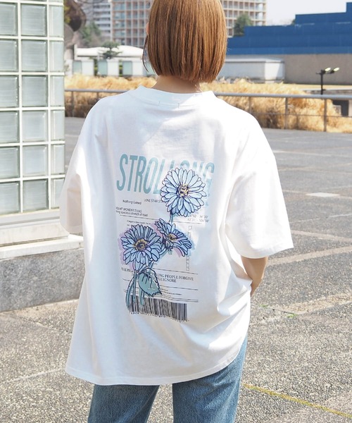tiptop(ティップトップ)の「カラフルフラワーBIGTシャツ(Tシャツ/カットソー・レディース・スミクロ/オフホワイト/ホワイト系その他/ブラック系その他・FREE)」の11枚目の写真