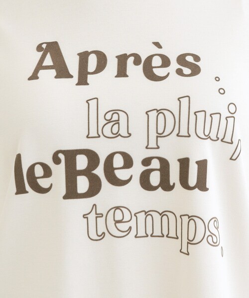 DRESKIP（ドレスキップ）の「【S-LL】大人のきれいめカジュアルに フロッキーロゴTシャツ（Tシャツ/カットソー・レディース・オフホワイト/チャコールグレー/ライトベージュ/ベビーピンク・01/02/03/04）」の17枚目の写真