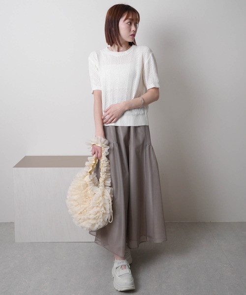 LADYMADE(レディメイド)の「スパンコールクロシェニット(ニット/セーター・レディース・ホワイト/ブラック・FREE)」の9枚目の写真