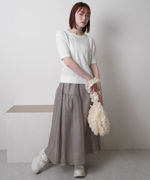 LADYMADE(レディメイド)の「スパンコールクロシェニット(ニット/セーター・レディース・ホワイト/ブラック・FREE)」の10枚目の写真