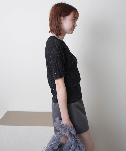 LADYMADE(レディメイド)の「スパンコールクロシェニット(ニット/セーター・レディース・ホワイト/ブラック・FREE)」の14枚目の写真