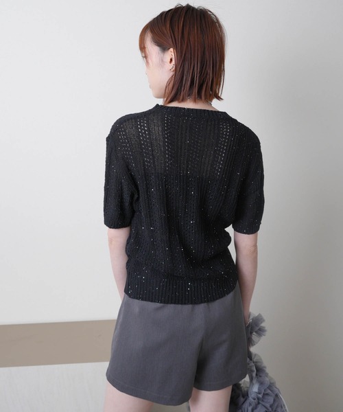 ニット セーター スパンコールクロシェニット レディース スパンコールクロシェニット（ニット/セーター）｜LADYMADE