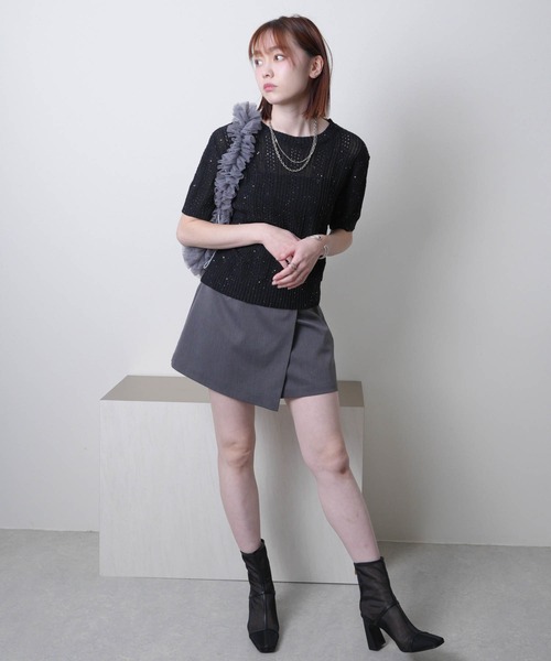 LADYMADE(レディメイド)の「スパンコールクロシェニット(ニット/セーター・レディース・ホワイト/ブラック・FREE)」の18枚目の写真