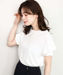 OFUON le MK | フリルデザインスリーブカットソー/接触冷感/洗える/WEB限定サイズあり(Tシャツ/カットソー)