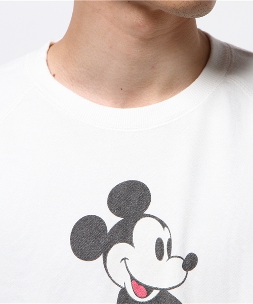 SHIPS JET BLUE（シップスジェットブルー）の「SHIPS JET BLUE(シップス ジェットブルー): ヴィンテージ加工 【ミッキー】スウェット（スウェット・メンズ・オフホワイト/グレー/ブラック/ライトブルー・MEDIUM/SMALL/LARGE）」の6枚目の写真