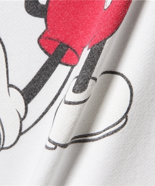 SHIPS JET BLUE（シップスジェットブルー）の「SHIPS JET BLUE(シップス ジェットブルー): ヴィンテージ加工 【ミッキー】スウェット（スウェット・メンズ・オフホワイト/グレー/ブラック/ライトブルー・MEDIUM/SMALL/LARGE）」の9枚目の写真