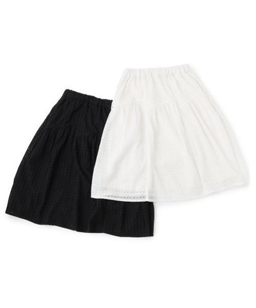 pom ponette junior(ポンポネットジュニア)の「【AMI】アイレットレースティアードスカート(スカート・キッズ・ブラック/オフホワイト・M:150cm/L:160cm)」の9枚目の写真