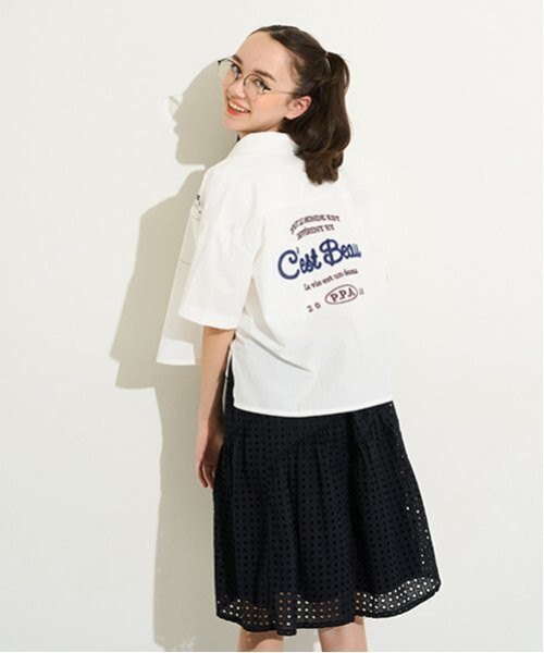 pom ponette junior(ポンポネットジュニア)の「【AMI】アイレットレースティアードスカート(スカート・キッズ・ブラック/オフホワイト・M:150cm/L:160cm)」の11枚目の写真