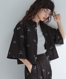 bohmal（ボマール）の「タフタ刺繍ハーフスリーブブラウス（シャツ/ブラウス）」