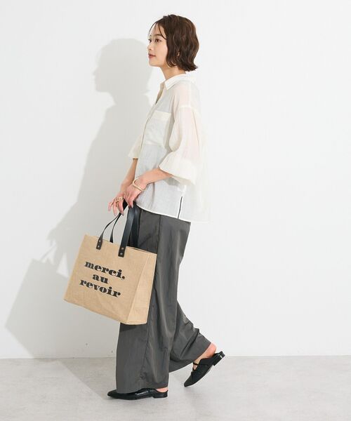 CRAFT STANDARD BOUTIQUE（クラフトスタンダードブティック）の「コクーンカラーナイロンパンツ（その他パンツ・レディース・チャコールグレー/ブラウン/アイボリー・FREE）」の13枚目の写真