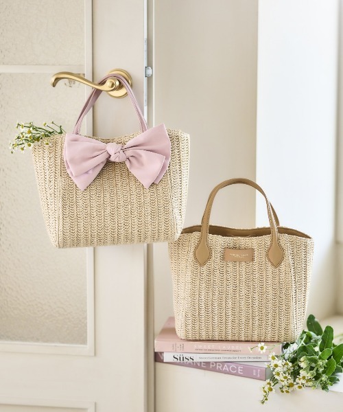 上質美品【Samantha Thavasa】ラビットファー❤おリボンカゴバッグ❤ 上質美品【Samantha Thavasa】ラビットファー❤おリボンカゴバッグ❤