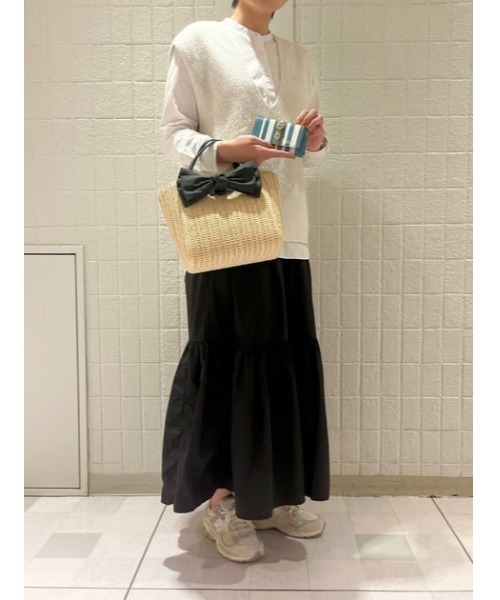 Samantha Thavasa Petit Choice(サマンサタバサ プチチョイス)の「ビッグリボンかごバッグ(トートバッグ・レディース・ピンクベージュ/ベージュ/ブラック・FREE)」の5枚目の写真
