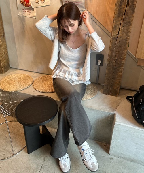 RAY CASSIN（レイカズン）の「7分袖パターンメッシュフリルキャミセット（カーディガン/ボレロ・レディース・アイボリー/ライトグレー/ホワイト系その他2/ブルー系その他2・FREE）」の22枚目の写真