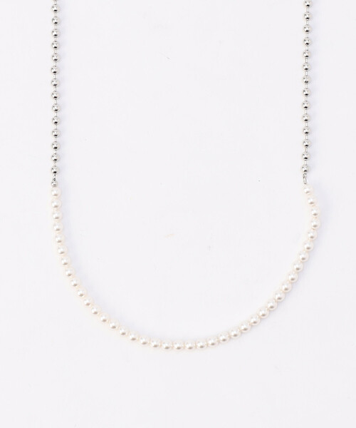 COMME CA（コムサ）の「マルチWAYボールチェーン ネックレス（ネックレス・レディース・ホワイト×シルバー・FREE）」の4枚目の写真
