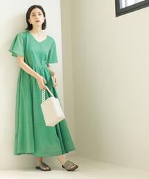 洋服 NO.48 （オペークドットクリップ）ワンピース　グリーン　Mサイズ 洋服 NO.48 （オペークドットクリップ）ワンピース グリーン Mサイズ